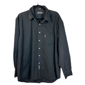 Timberland Weathergear Vintage Black Long sleeve Button Front Shirt Men's XL
